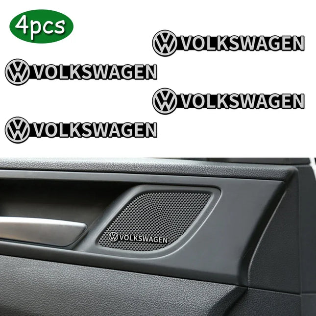 3D Car Audio Stereo Speaker Badge Sticker Decal Accessories For Volkswagen VW Golf Polo Caddy Tiguan Passat Jetta Touareg Sharan