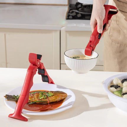 Anti Slip Home Kitchen Silicone Anti Scalding Clip 3-in-1 Anti Scalding Clip Tray Holder Bowl Holder Multifunctional Tray Holder