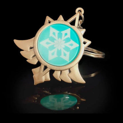 New Teyvat Vision Fontaine Water God Focalors Lyney and Lynette Keychain Luminous 7 Element Eye Of Original God Toy KeyRing
