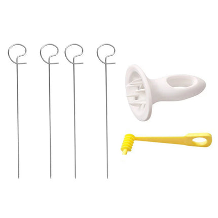 Spiral Potato Cutter with 4 Stainless Steel Sticks Manual Twisted Potato Slicer Reusable Potato Twister Kitchen Gadgets
