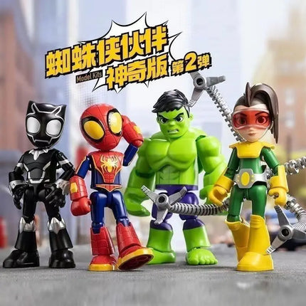 In Stock Genuine Blokees Marvel Spidey Amazing Friend Spider-Man Miles Ant-Man Anime Figure Action Figure Collection Toys Model