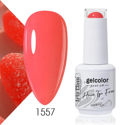 Arte Clavo Red Color Series Nail Polish UV Soak Off Varnish 15ml Manicure Nail Art Long-lasting Hema Tpo Free Gel Nail Polish
