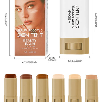 Bronze Foundation Stick Serum Boosted Skin Tint Silky Texture Moisturizing Coverage Concealer Base Even Skin Tone Makeup