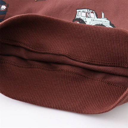 Jumping Meters 2-7T New Arrival Boys Girls Sweatshirts Autumn Spring Kids Clothes Cars Print Hot Selling Shirts Tops Baby
