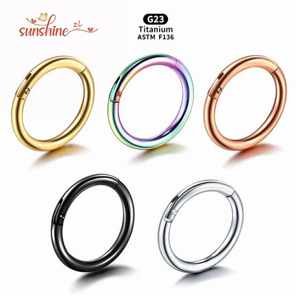 5PCS G23 Titanium Nose Piercing Implant Grade 12G 14G 16G 18G 20G Clicker Diaphragm Tragus Piercing Sexy Body Jewelry Wholesale