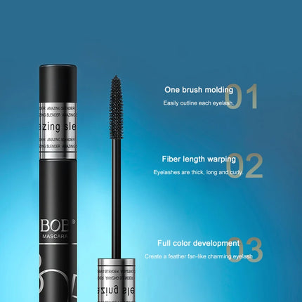 Black Thick eye black Lengthened Waterproof Sweat proof Long Lasting Mascara Setting Cream Party Curly Thick Volume Eyelashes