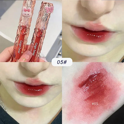 Gege Bear Crystal Mirror Water Lip Gloss Hydrating and Ultra-Moisturizing High Shine Glossy Lip Tint for Fuller Lips