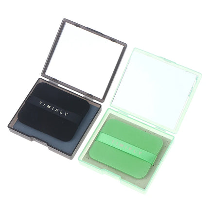 {Winter4} 100 Sheets/Box Oil-Absorbing Paper With Mirror & Puff Portable Oil-Holding Bamboo Charcoal Paper For Makeup