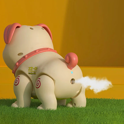 Fun Farting Puppy Electronic Pets Simulation Dog with Light Music Spray Cartoon Pekingese Animals Kid Birthday Toy Gift