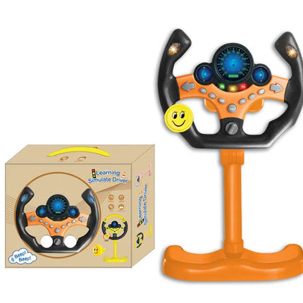 Electric Simulated Driving Steering Three-Dimensional Portable Wheel Copilot Toy Light And Sound Educational Children's Gifts