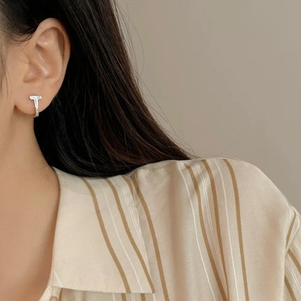 T-Shaped Zircon Ear Cuffs, Dainty Stylish Viral Design, Niche Versatile Daily Earrings, Daily/Office Versatile, Perfect Gift