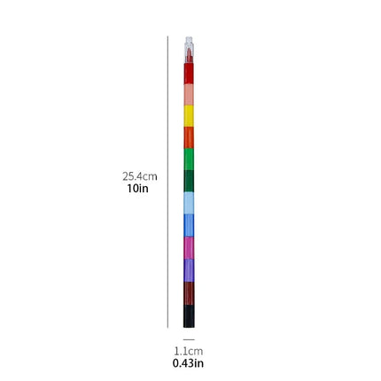 12 Colors Graffiti Crayons Stackable Puzzle Crayon Pens Total Length 10'' Kids Students Coloring Set for Home Xmas Party