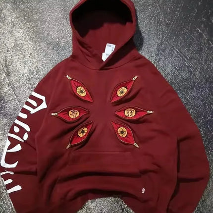 Six Eye Kokushibo Graphic Oversized Hoodies Gothic Casual Hoodie Sweatshirts Streetwear Harajuku Y2k Men Women Clothing