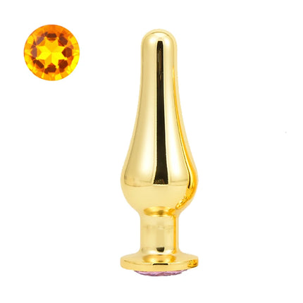Golden Stainless Steel Anal Plug Crystal Metal Butt Plug Stimulator Anal Sex Toys for Couples Prostate Massager Dildo 3 Size