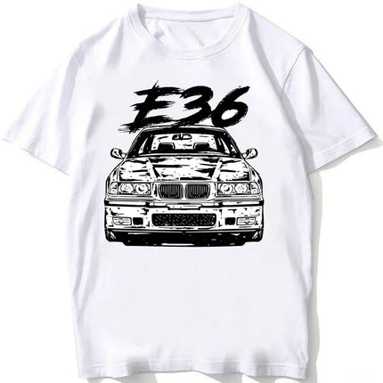 Retro Germany EUDM - E34 M5 Tshirts Summer Men Short Sleeve Old Legend E30 M3 Classic Car T-Shirt Boy Casual Tops Man White Tees