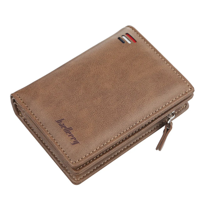 Vintage Men Leather Luxury Wallet Short Slim Male Purses Money Clip Credit Card Dollar Cow Leather Wallet Mens Card Purse