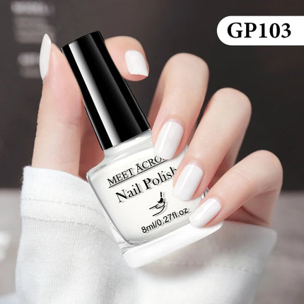 MEET ACROSS 8ml Glass Bottle Water-Based Peel Off Nail Polish Spring Summer Colorful Glitter Nail Art Varnish No Need Lamp