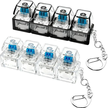 =Clickable Keyboard Keychain LED Light - Stress Anxiety Relief Fidget Toy, Portable Desktop Accessory for Office Decoration Gift