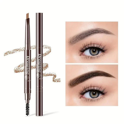 Double Ended Eyebrow Pencil Rotatable Triangle Eye Brow Pen Sweatproof Waterproof Smooth Lasting Beauty With Brush Makeup Tool
