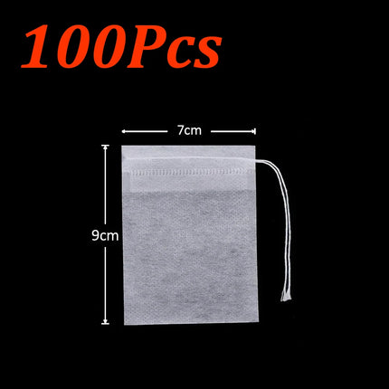1000-100Pcs Disposable Tea Bags Empty Scented Tea Filter Bags Paper with Drawstring for Coffee Herb Loose Tea Kitchen Tools