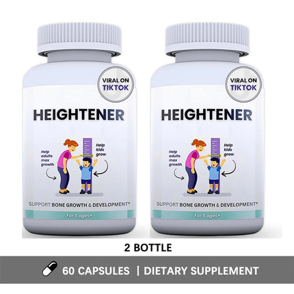 Heightener - Natural Height Growth Supplement for Kids, Teens and Adults to Increase Bone Strength and Grow Taller, Height Pills