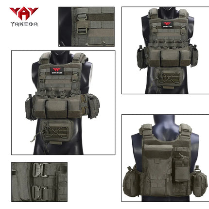 YAKEDA Quick Release Hunting Vest - 4 Metal Buckles Triple Mag Pouch / YAKEDA Quick Release Hunting Vest - 4 Metal Buckles Triple Pouch