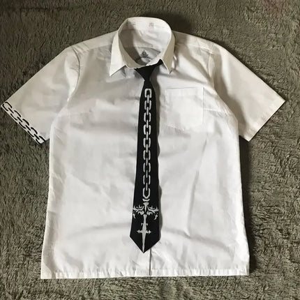 Y2K White Shirt Affliction Retro T Shirt Harajuku Men Skull Holy Writ Letter Printing Tee Fashion Gothic Short Sleeves Tops