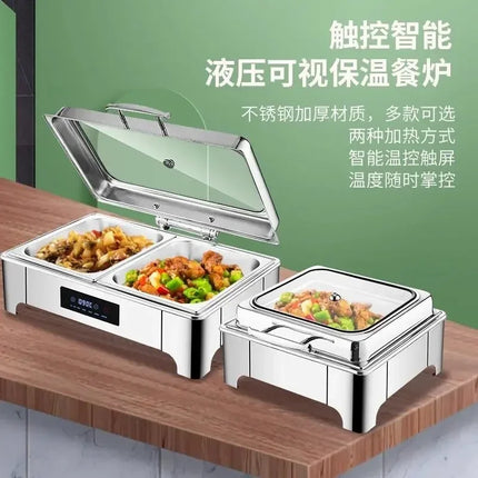 [New]Buffet Insulation Furnace Stainless Steel Electric Heating Meal Furnace Commercial Hotel Buffet Furnace Canteen Visible