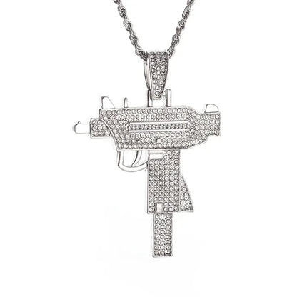 Hip Hop Iec Out Put Crystal Zirconia Dollar Sign Pendant Necklace Fashion Punk Cool Rock Rap Party Jewelry Accessories for Men