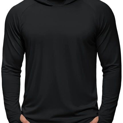 TACVASEN Men's UPF 50+ Hoodie Fishing Shirts Long Sleeve High Collar Mesh UV Sun Protection Rash Guard Swim Beach Running Hiking