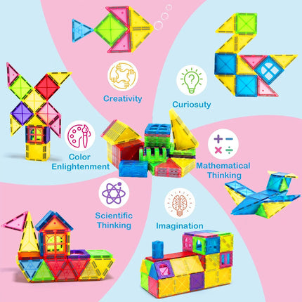 40/64/100PCS Magnetic Building Blocks Montessori  Educational Constructor Toys Set For Kids Game For Boys Girl Gifts