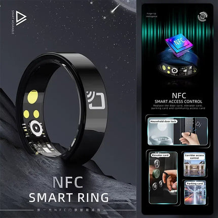 R20 NFC Access Control Smart Ring Ceramic Sheel 7mm Ultra Thin Ring Fitness Tracker IP68 Waterproof Health Monitor Finger Ring