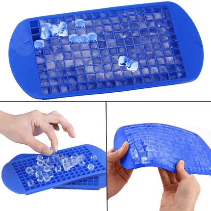 Silicone Ice Cream Tools 160 Grid Mini Foldable Space Saving Silicone Ice Tray Ice Mold For Whiskey Cocktail Ice Making