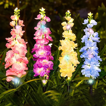 1pc Solar powered hyacinth lawn lights are suitable for courtyards, trails, holiday gatherings, gardens, and Mother's Day gifts