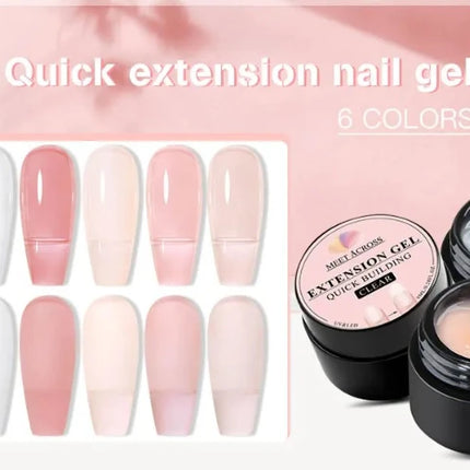 8ml Quick Building Extension Nail Gel Milky White Semi-Permanent UV/LED Gel Varnish Suitable for Manicure DIY Nail Prolong Tool