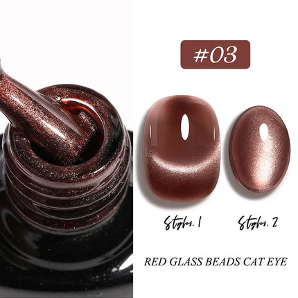 Cat Eye Enamel Ruby Glass Beads Nail Polish 9-Color Pop Cat Eye Enamel Solid Color Nail Polish Nail beauty Not Easy To Fade