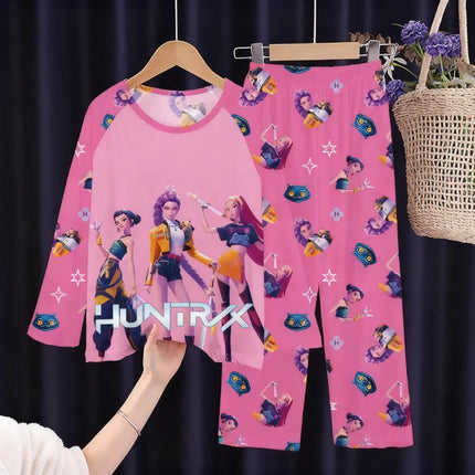 2026 Autumn Children Pajama Sets Cartoon Hunter Sleepwear for Kids 2-14years Teen Pijamas Boys Girls Loungewear Baby Clothes