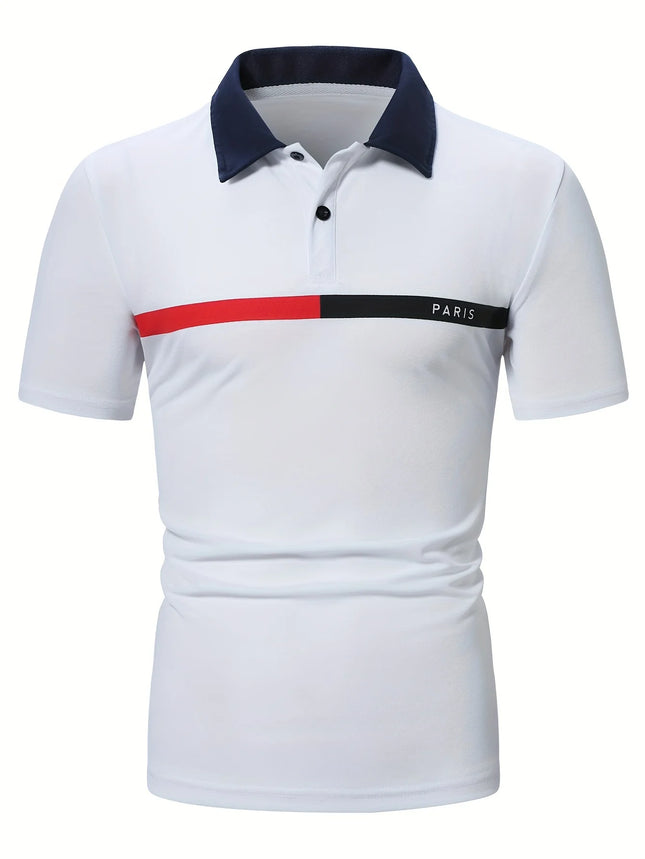Men's Fashion Casual Short Sleeved 2026 Golf Lapel Polo Shirt Fashion Sports Casual Summer Short Sleeved Men's Casual