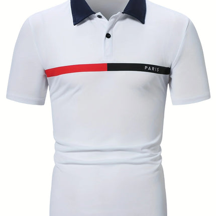 Men's Fashion Casual Short-Sleeved 2026 Golf Lapel Polo Shirt Fashion Sports Casual Summer Short-Sleeved Men's Casual
