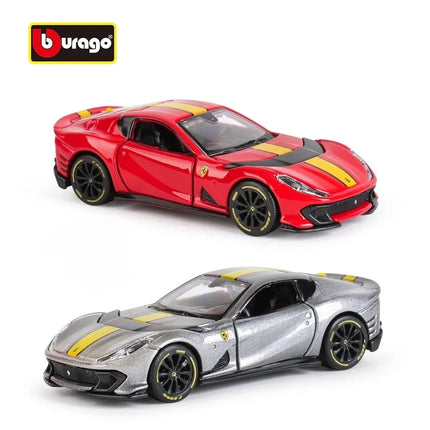 Bburago 1:64 Ferrari Series,SP3 458 599 ENZO F12 SF90 812 Alloy Diecast Models,Mini Simulation Cars Gift Set