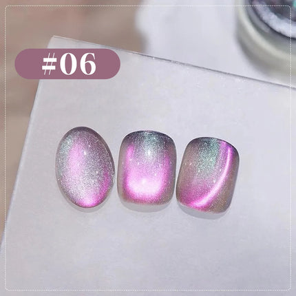 MIANEL 10ML Northern Colorful Blue Light Glass Beads Cat Eye Gel Nail Polish Flashing Versatile Winter Blue Nails