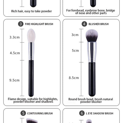 15 Pcs Makeup Brush Set Cosmetic Brushes Makeup Brushes Goat Hair for Eyebrow Eyeshadow Foundation Travel Portable with Pouch