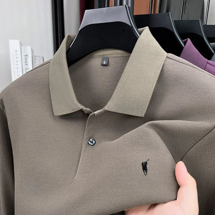 2025 New 100% Cotton High-end Brand Men's Long-sleeved Polo Shirt Autumn Fashion New Luxury Original Embroidery Top Golf T-shirt
