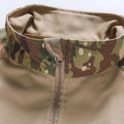 Camo Tactical Shirt Short Sleeve Quick Dry Combat T-Shirt Men's Camouflage Military Army T Shirt Outdoor Hunting Hiking Shirts