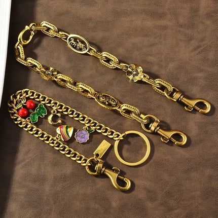 New Shining Cherry Keychain Bag Charm Colorful Fashion Car Key Chain Metal Flowers Key Ring Exquisite Gifts Souvenirs