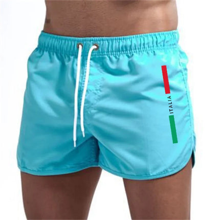 New men's quick drying beach shorts, fitness shorts, summer swimsuits, casual sports, men's swim board, beach trend