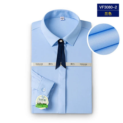 No-Iron Anti-Wrinkle 8XL New Fabric 50% Bamboo Fiber 46%Polyester 4%Spandex Men Shirts Long Sleeve Business work shirt Soft Cozy