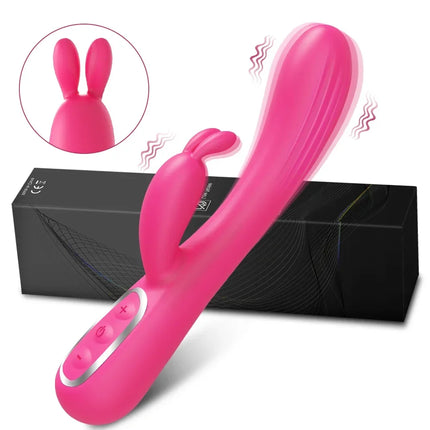 Powerful G Spot Dildo Rabbit Vibrator Adult Sex Toys for Woman Dual Motor Vibration Vagina Clitoris Stimulator Adult Sex Toy 18