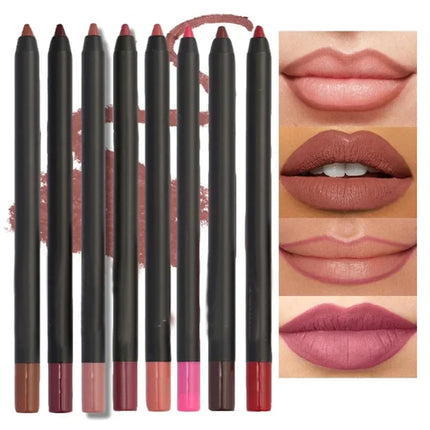 Long Lasting Lip Liner Colorful Matte Lip Liner Pencil Contour Tint Lipstick Tattoo Non-stick Cup Moisturizing Makeup Cosmetic