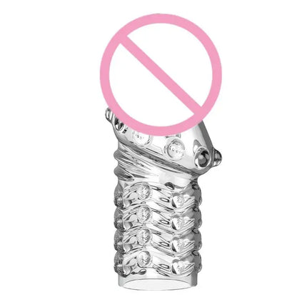 New 2PCS Crystal Penis Sleeve Glans Cover Penis Enlargement Penis Extender Exerciser Sex Toys For Men Sex Products